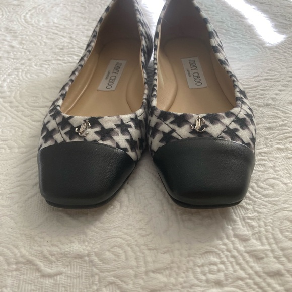 Jimmy Choo Monochrome Checkered Flats - Picture 5 of 6